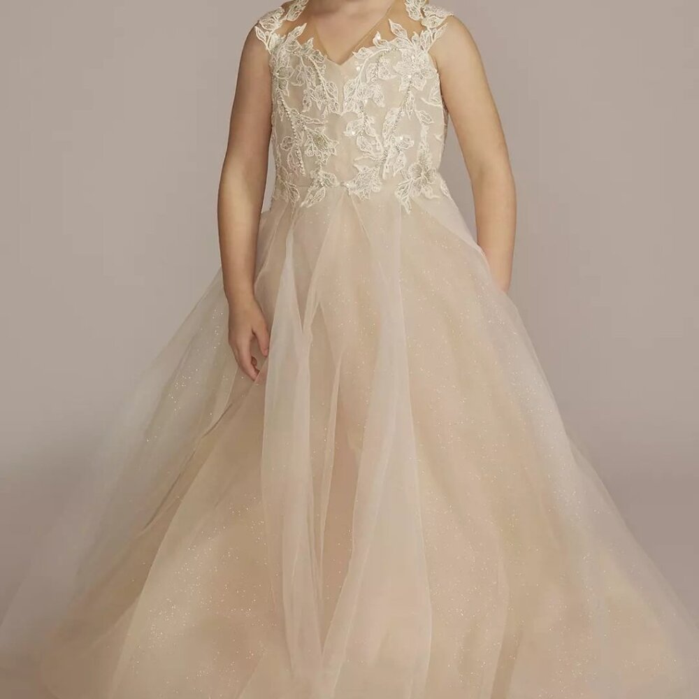 DB Studio Embellished Glitter Tulle Flower Girl Dress sizes 5 & 8